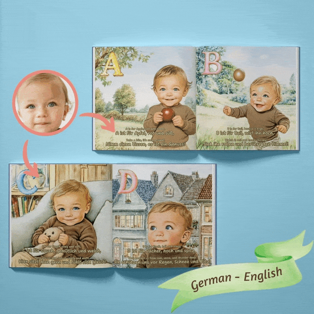 [Bilingual] My Little Book of ABC - Bilingual Alphabet Learning in Spanish, German, and French